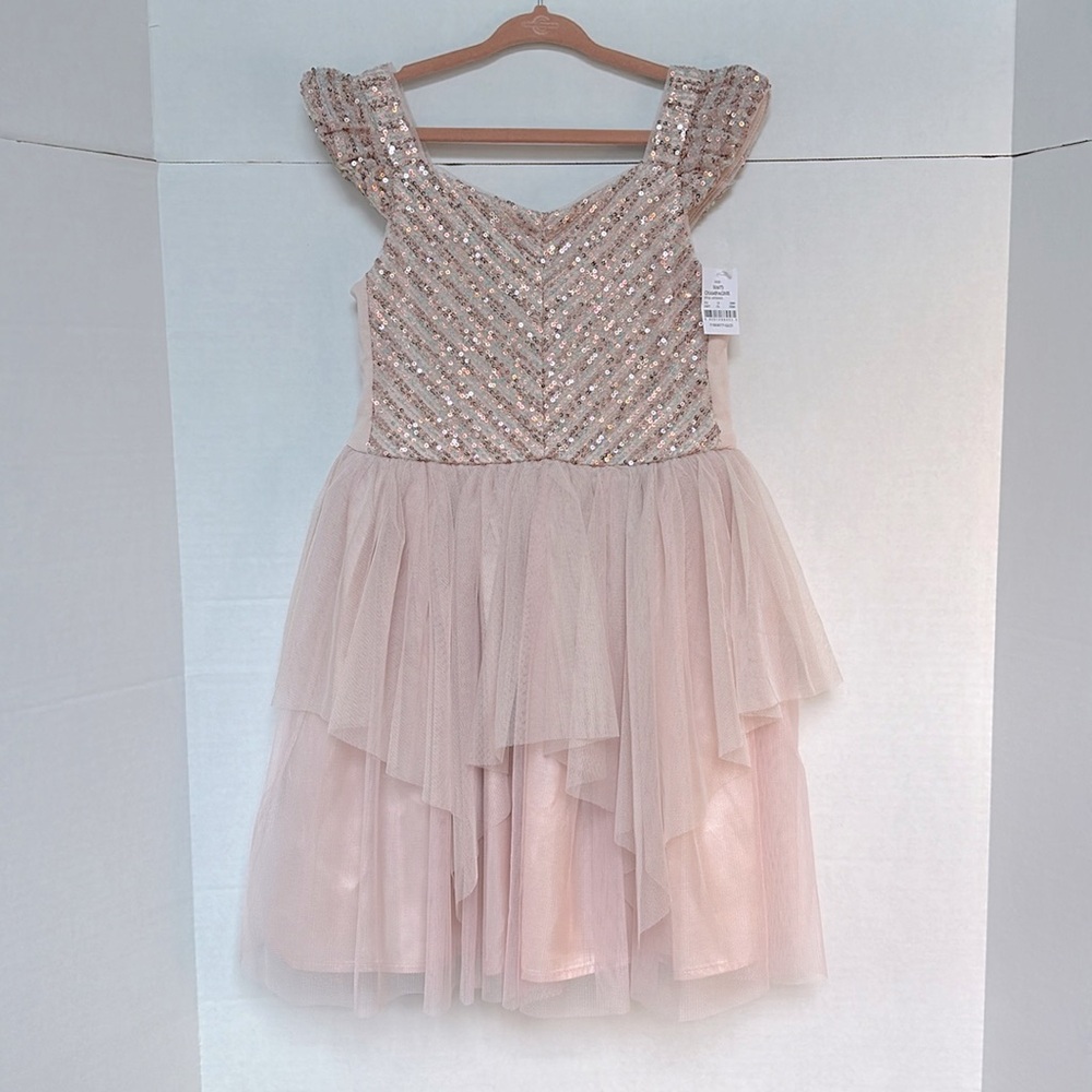 Zhenzi Pink Sequin Formal Kids Dress